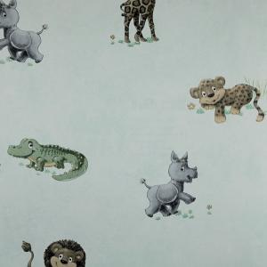 Papel de Parede All Kids Safari Fundo verde H2912701- Rolo: 10m x 0,53m Vinilizado Tam 53m x 10.00 (C x A) Safari verde   H2912701